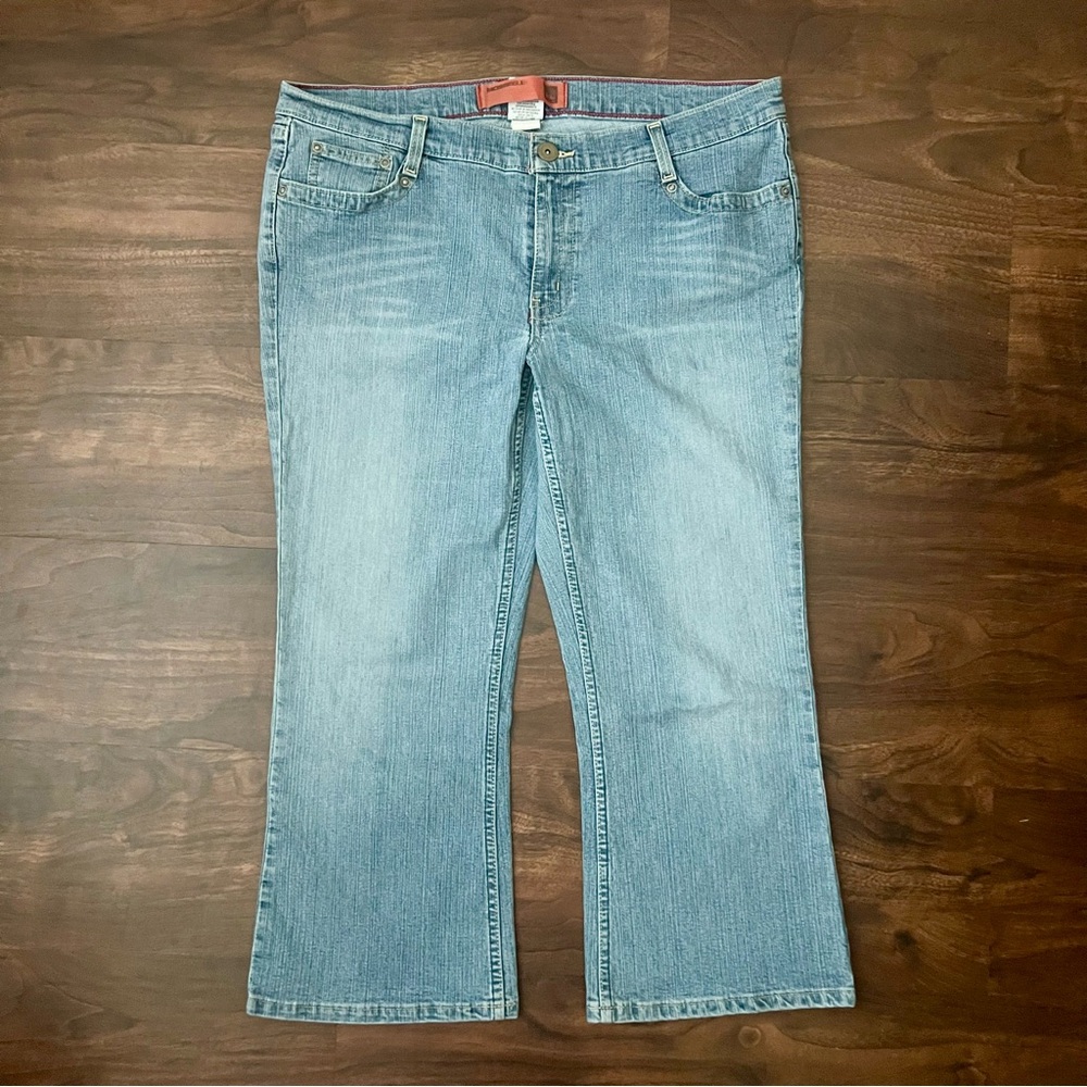 Mossissue By Mossimo Y2K Faded Blue Jeans Bootcut Stretchy Juniors Size 15